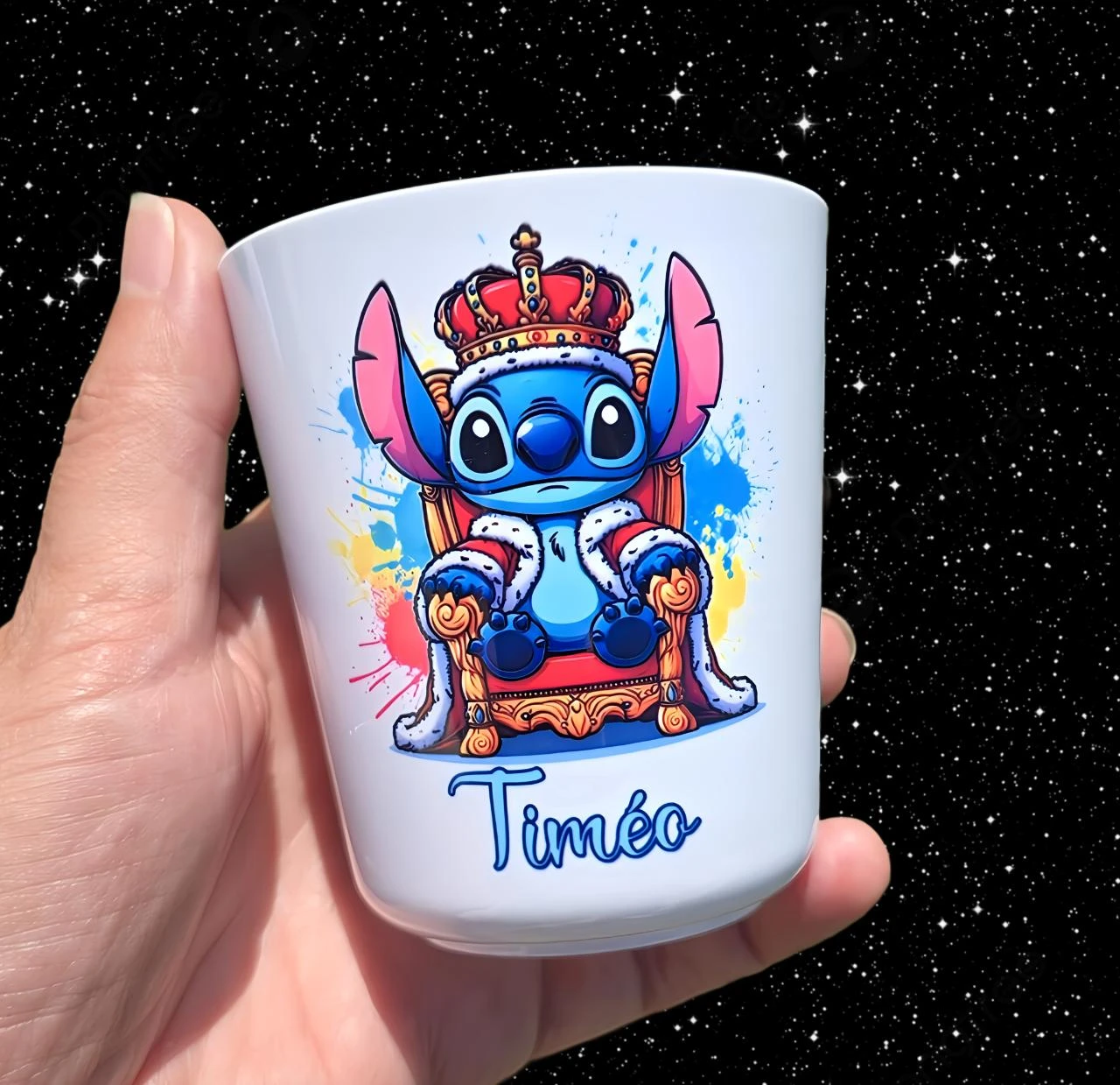 verre gobelet enfant personnalisé stitch